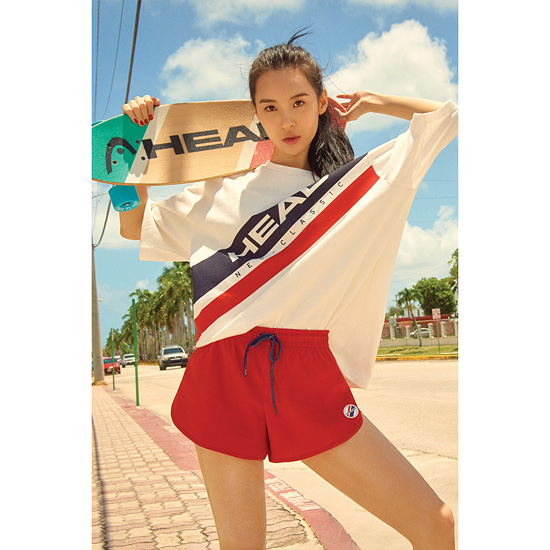 헤드(HEAD) 남여공용 네오클래식 사선 그래픽 티셔츠_JHTDM18285WHX