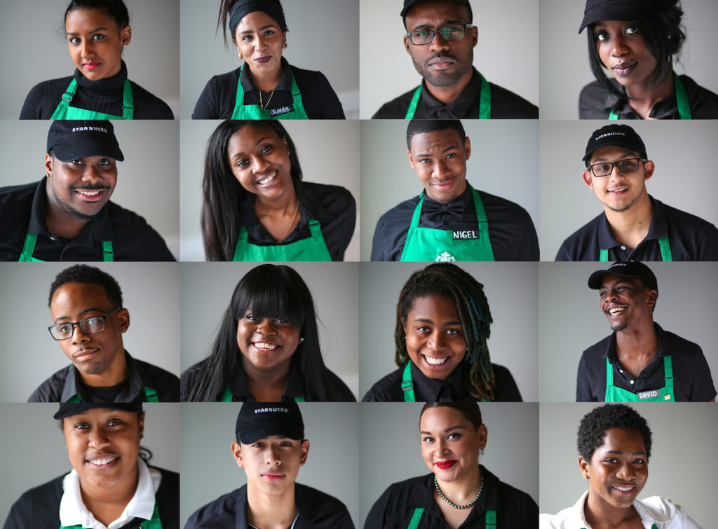 Partners opening a new store in New York City's Jamaica, Queens neighborhood pose for portraits. The store was the first of a series of stores that offer partnerships with local non-profits and include educational space and training programs. Similar stores were also opened in Ferguson, Missouri; Phoenix, Arizona and Chicago, Illinois. Photographed on March 4, 2016.