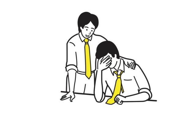 Comforting friend at work