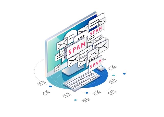 Isometric concept of spam. Junk.
