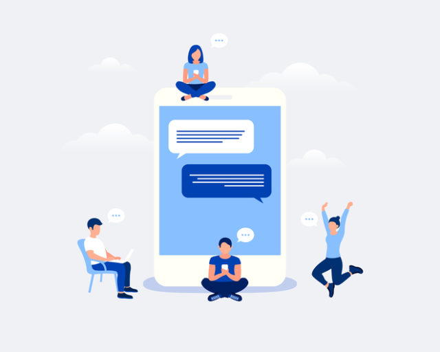 Mobile chat design concept.