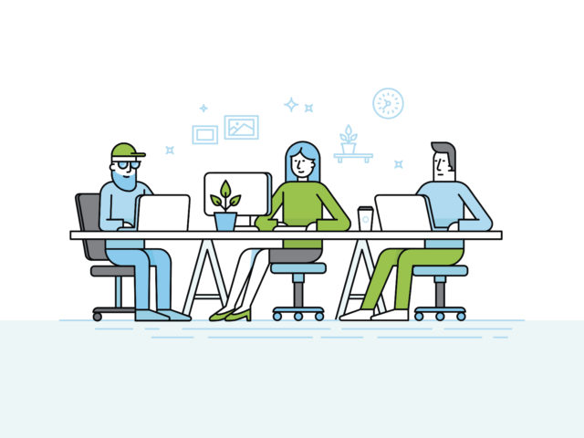 Coworking office space - creative team of people