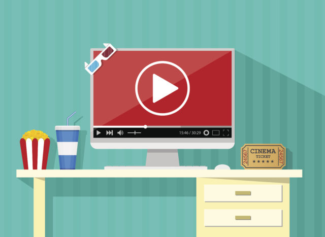 Online home cinema concept.