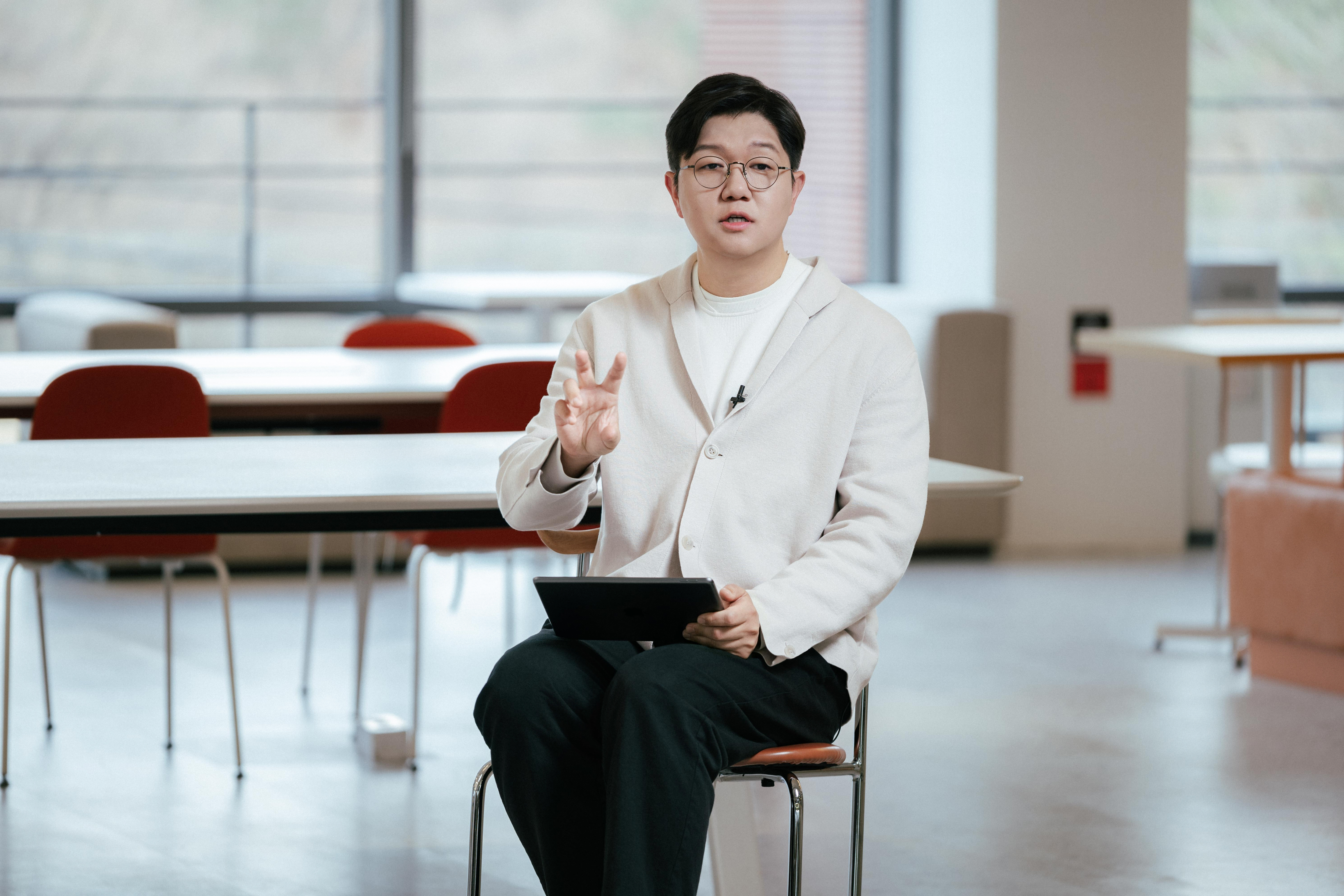 브이피피랩 차병학 대표가 인터뷰 질문에 답하고 있다.