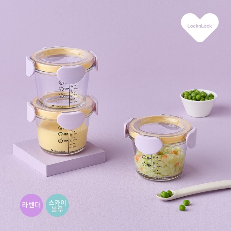리틀럽 디어 이유식용기 원형 밀폐캡 260ml 3P LLG512S3