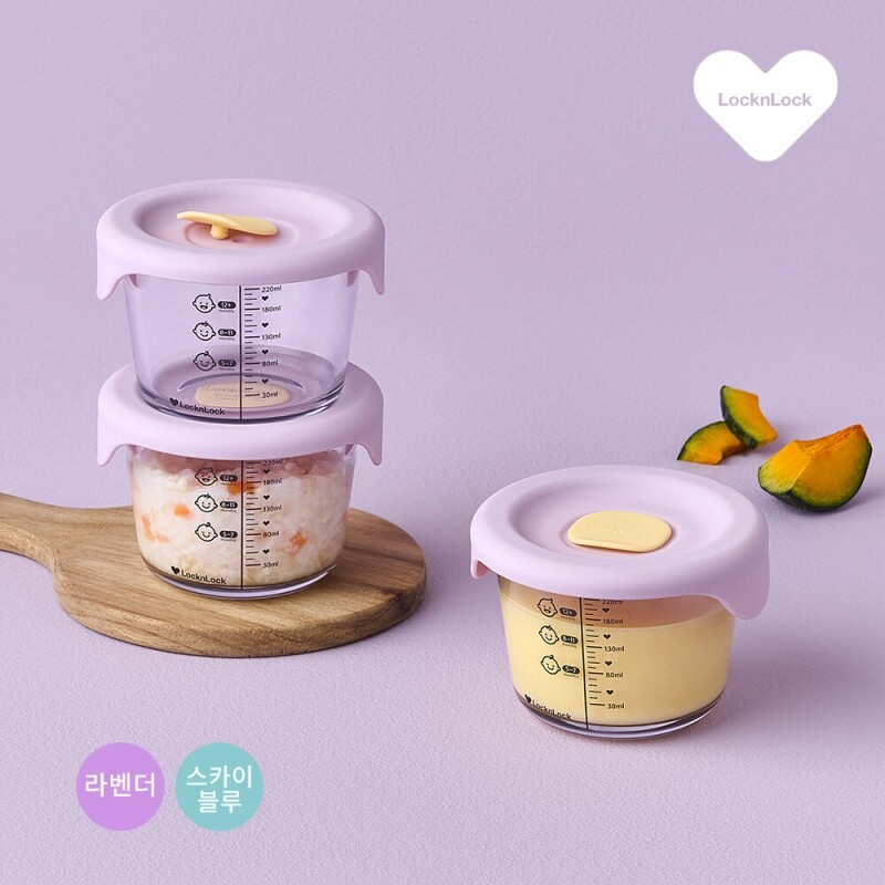 리틀럽 디어 이유식용기 원형 실리콘 간편캡 260ml 3P LLG514S3