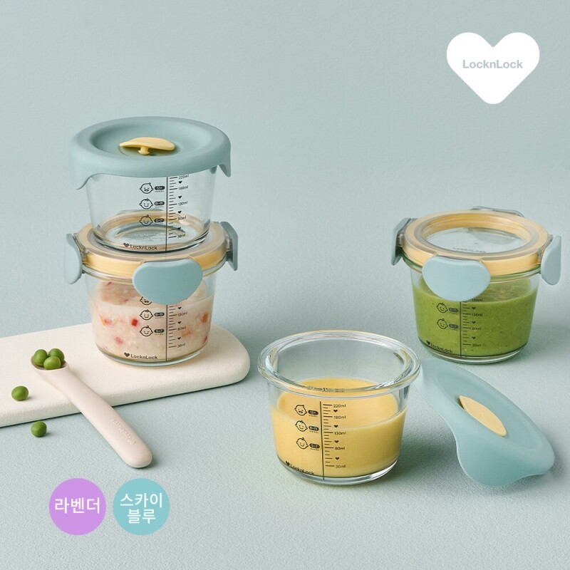 리틀럽 디어 이유식용기 원형 260ml 4P 혼합세트 LLG512S4