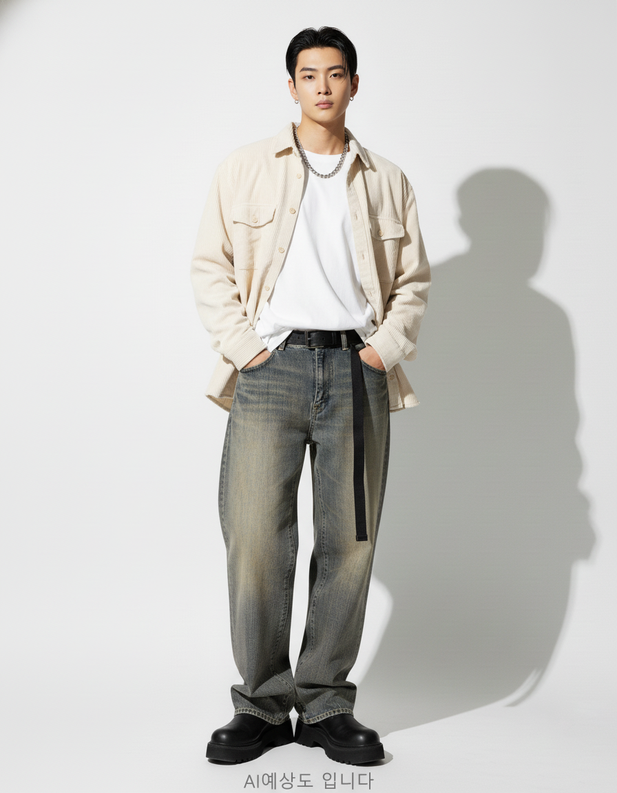 와이드핏 데님 팬츠 MAN-M