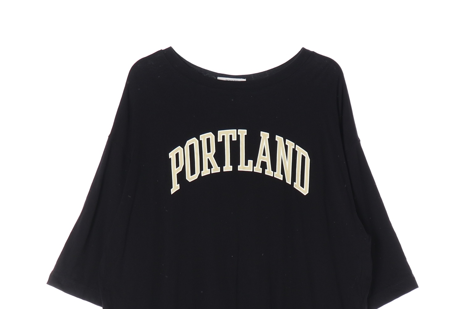 SAMANSA MOS2 사만사모스2 PORTLAND 프린팅 블랙 캐주얼 티셔츠 WOMAN-XXL
