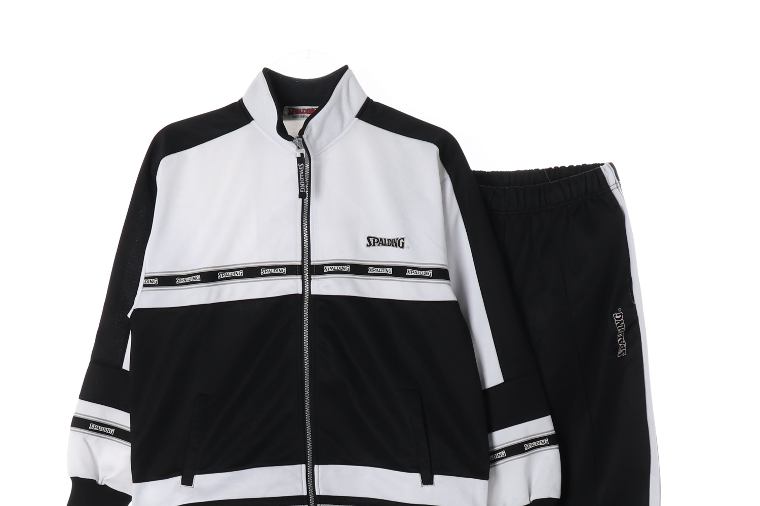 SPALDING 스팔딩 블랙 화이트 배색 트랙수트 MAN-160
