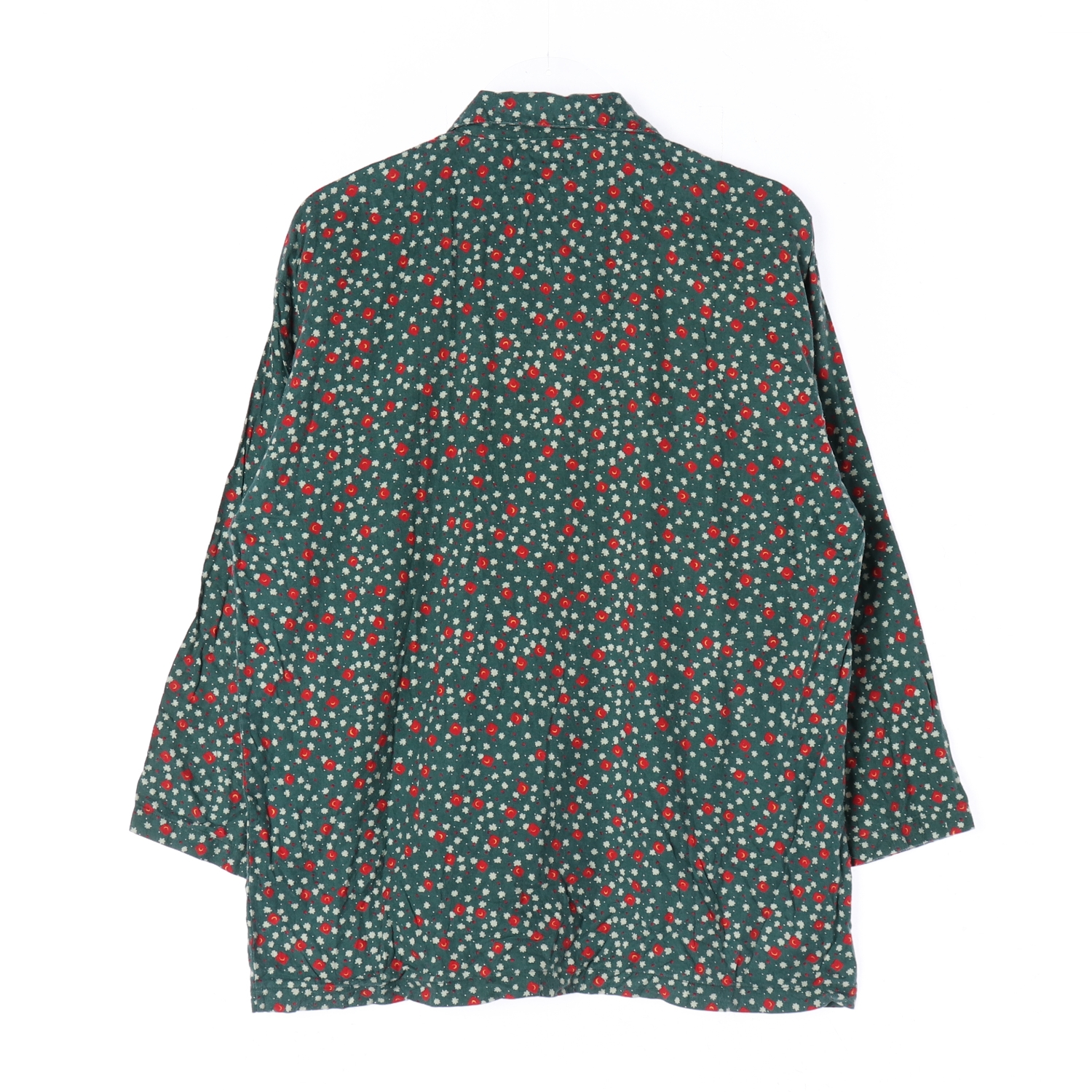 BENETTON 베네통 플라워 패턴 그린 블라우스 WOMAN-XXL