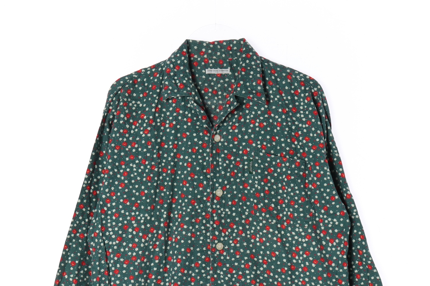 BENETTON 베네통 플라워 패턴 그린 블라우스 WOMAN-XXL