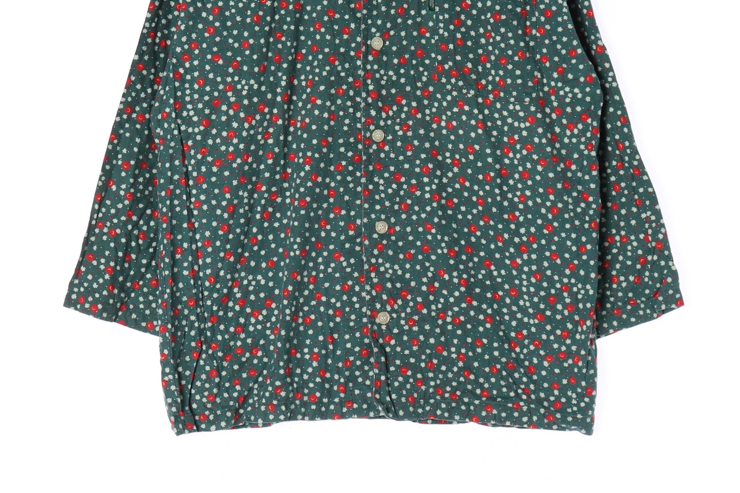 BENETTON 베네통 플라워 패턴 그린 블라우스 WOMAN-XXL
