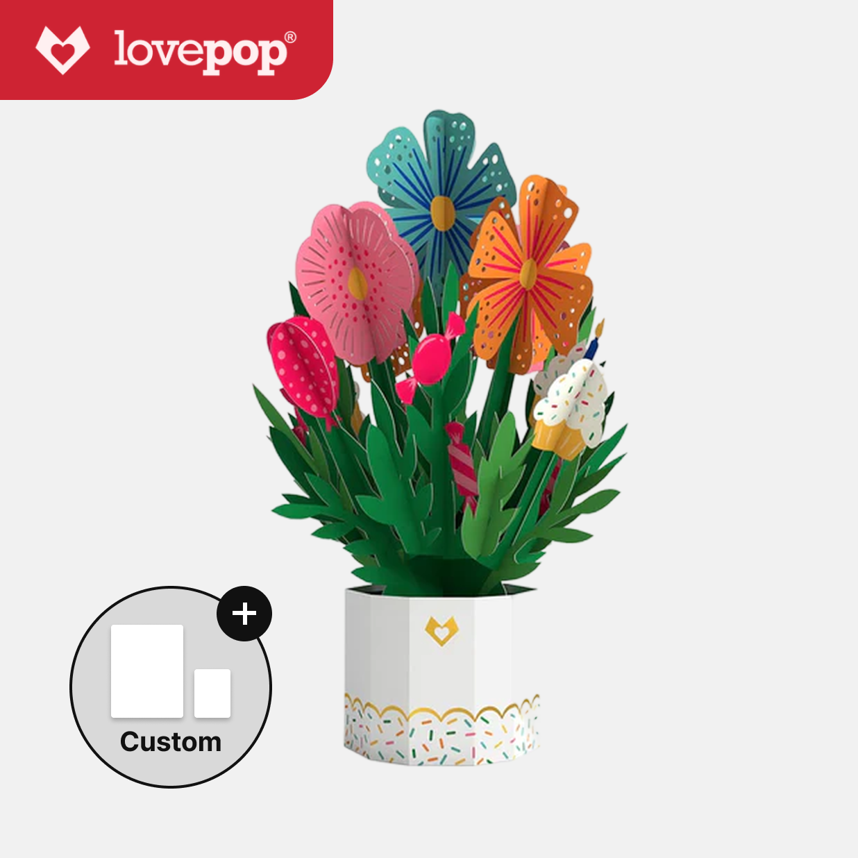 Happy Birthday Card with Mini Bouquet Pop-Up Card