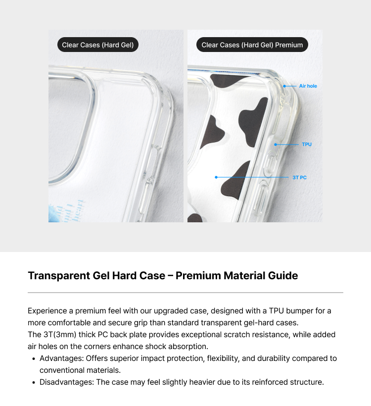 Transparent Gel Hard Case