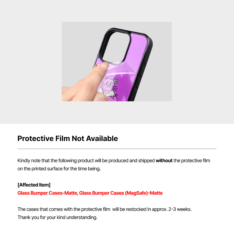 Protective Film Not Available