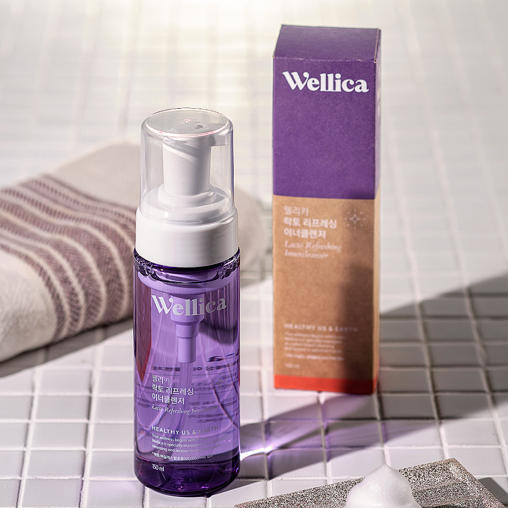 웰리카 락토 리프레싱 이너클렌저 여성청결제 150ml
#비건인증 #유산균청결제
pH 약산성 · EWG 그린등급 유산균 3종 · 제주식물유산균 특허성분 가지열매추출물 · 쑥잎추출물