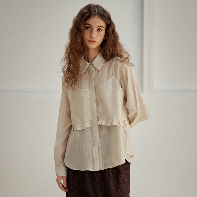 RUFFLE BUSTIER BLOUSE