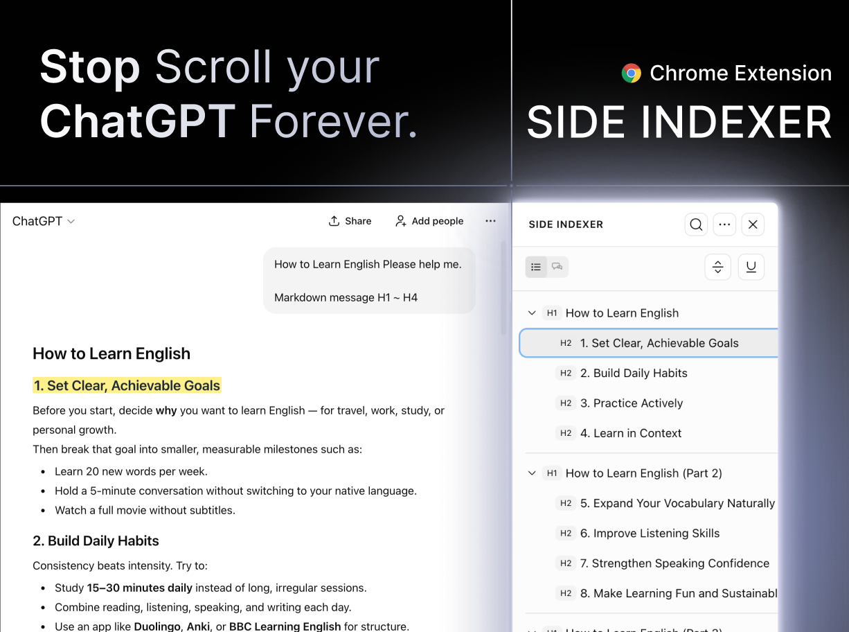웹 크롬 확장도구 '사이드 인덱서' 런칭 후 사용자 확보를 위한 콘텐츠 마케팅