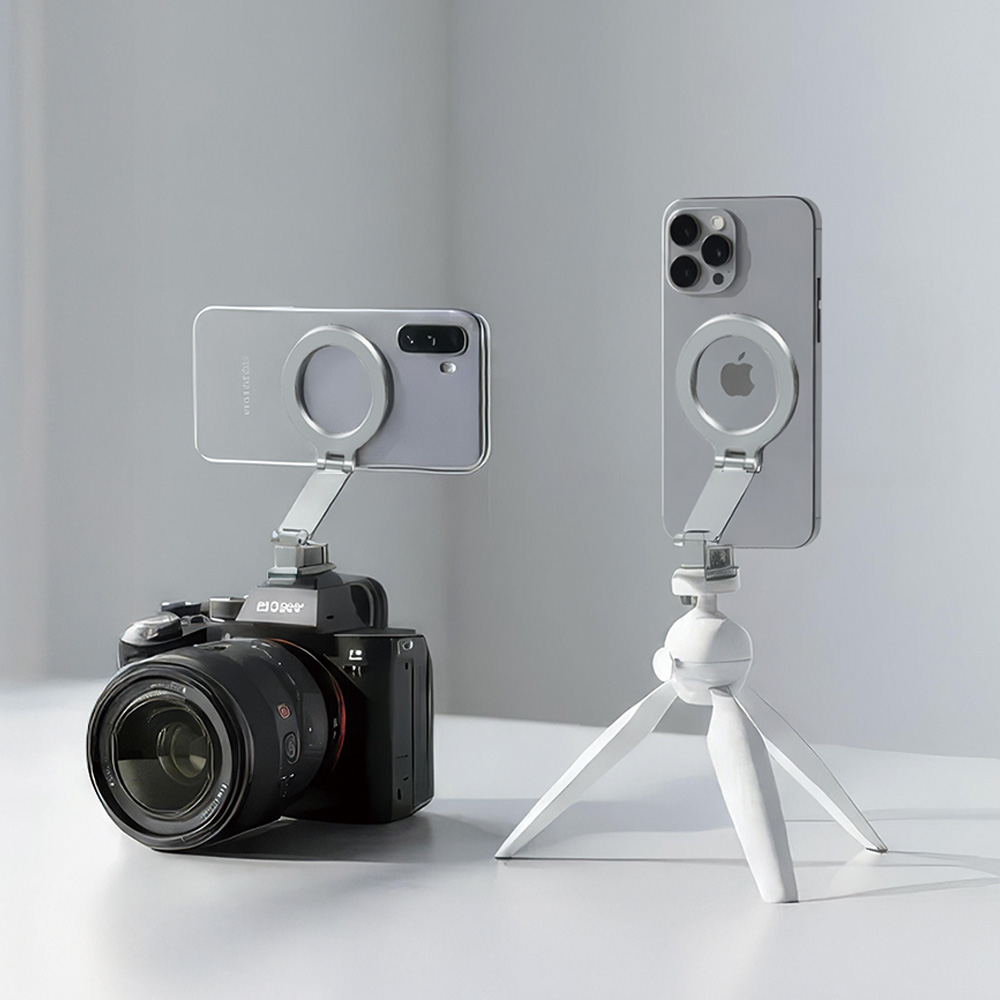 핫슈가 있는 카메라나, 1/4"홀이 있는 삼각대를 보유하고 있으며, 핸드폰 맥세이프 기능을 사용할 수 있는 분에 한하여 신청해주세요.