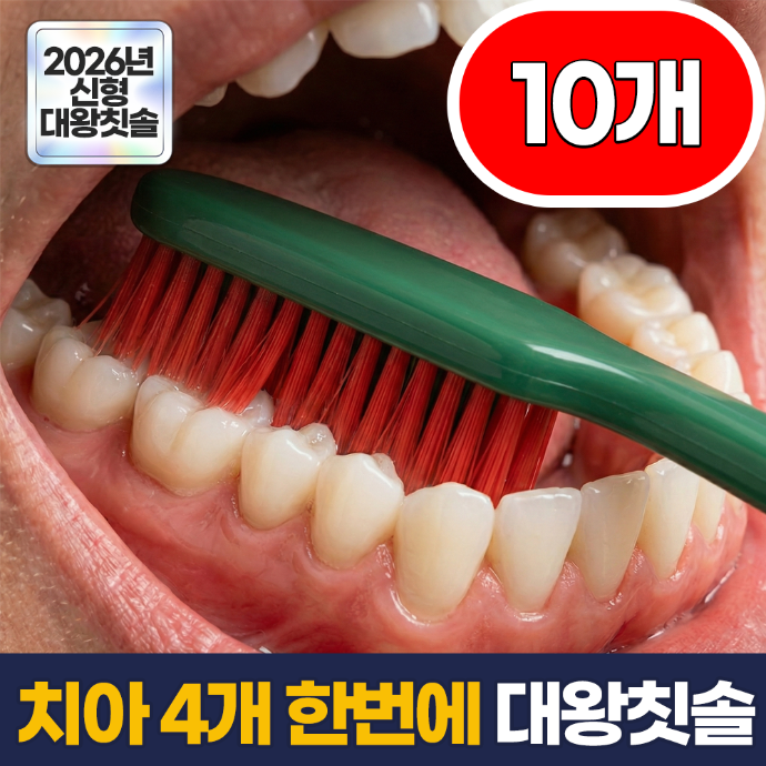한 번 쓱, 전체 케어 한번에 이빨 닦는 대왕 헤드 미세모 칫솔 세트