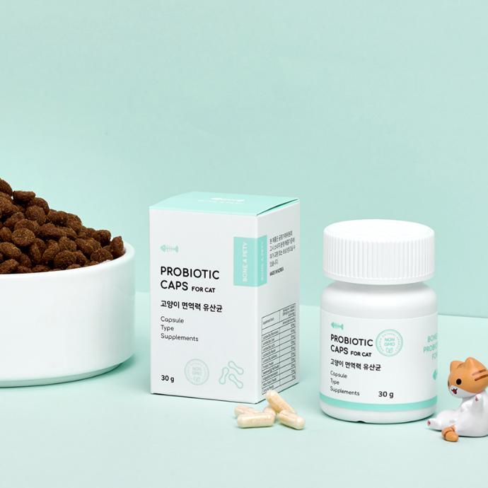 [정가 53,800원] 본아페티 고양이 유산균 프로바이오틱캡스포캣 60정*2개