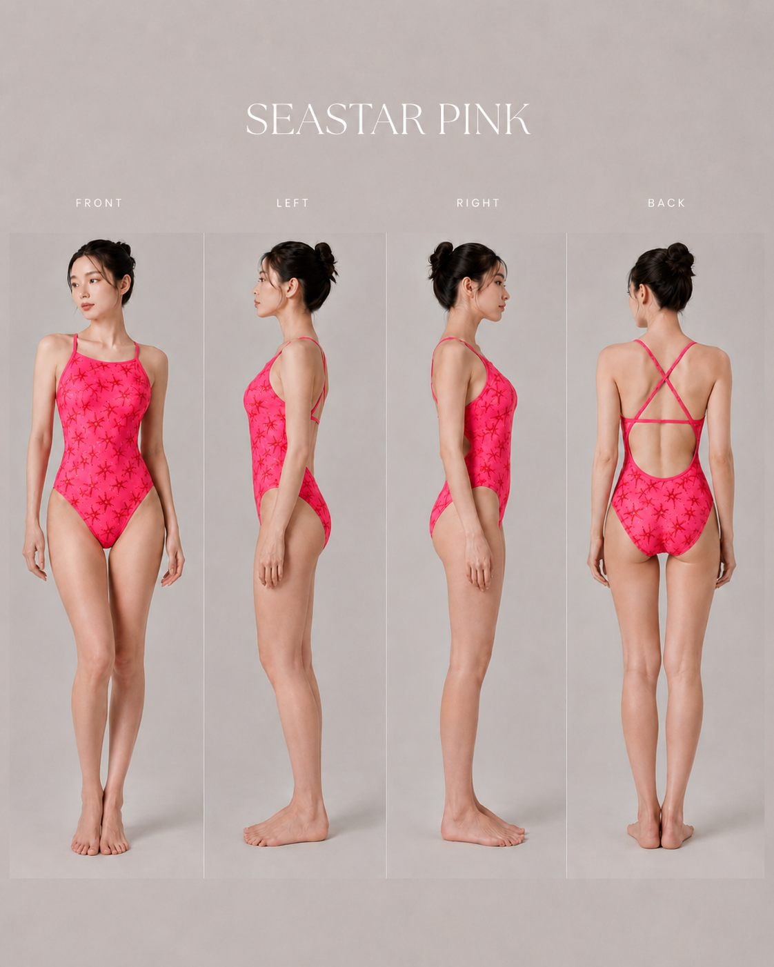 핑크빛 무드로 완성하는 오늘의 스윔 룩 
물속에서 더 선명하게 살아나는 SEASTAR PINK