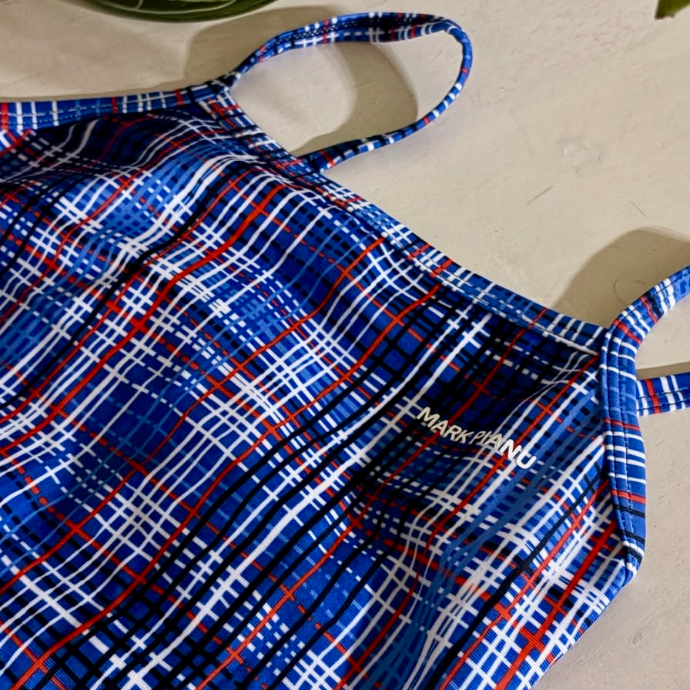 타탄체크 폴라 컬리백 여자 실내수영복 체험단 캠페인 (XS, S)