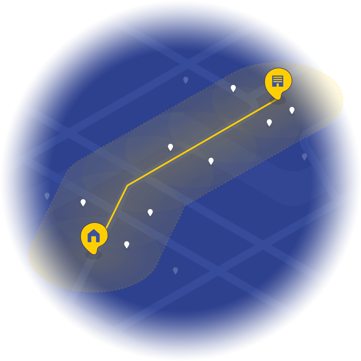 Search algorithm for nearby boarding riders within the driving route